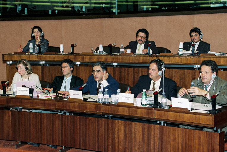 Meeting of the Group of the Party of European Socialists at the EP in Strasbourg.