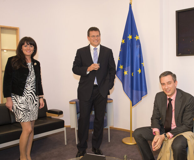 Arrival of Maros SEFCOVIC, Commissioner-designate for Transport and Space