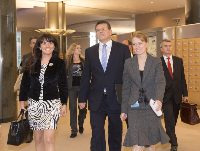 Fotografija 4: Arrival of Maros SEFCOVIC, Commissioner-designate for Transport and Space