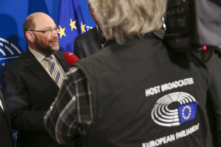 Martin SCHULZ - EP President meets with Jorg LEICHTFRIED and  Michael SCHICKHOFER, Landeshauptmann-Stellvertreter