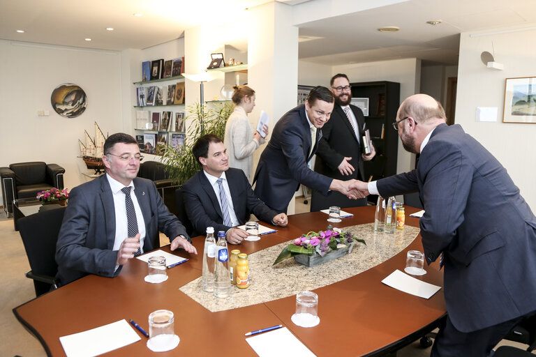 Martin SCHULZ - EP President meets with Jorg LEICHTFRIED and  Michael SCHICKHOFER, Landeshauptmann-Stellvertreter