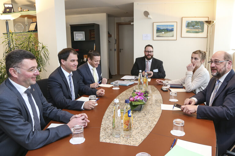 Martin SCHULZ - EP President meets with Jorg LEICHTFRIED and  Michael SCHICKHOFER, Landeshauptmann-Stellvertreter