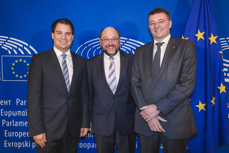 Martin SCHULZ - EP President meets with Jorg LEICHTFRIED and  Michael SCHICKHOFER, Landeshauptmann-Stellvertreter