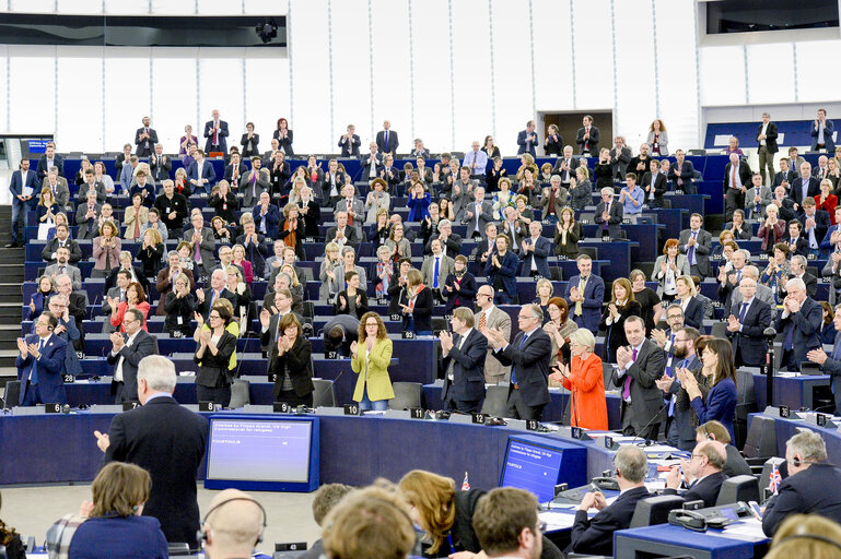 Photo 19: Plenary session week 10 2016 in Strasbourg  Address by the UNHCR