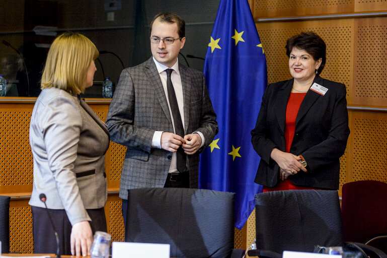 Fotografie 11: Delegation to the EU-Moldova Parliamentary Association Committee -  The chair of Delegation to the EU-Moldova Parliamentary Association Committee meets the seven women MPs from Moldova