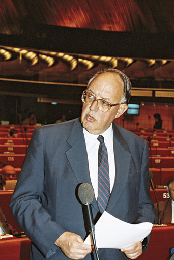 Suriet 2: Greek Minister Theodoros PANGALOS in Plenary Session in Strasbourg