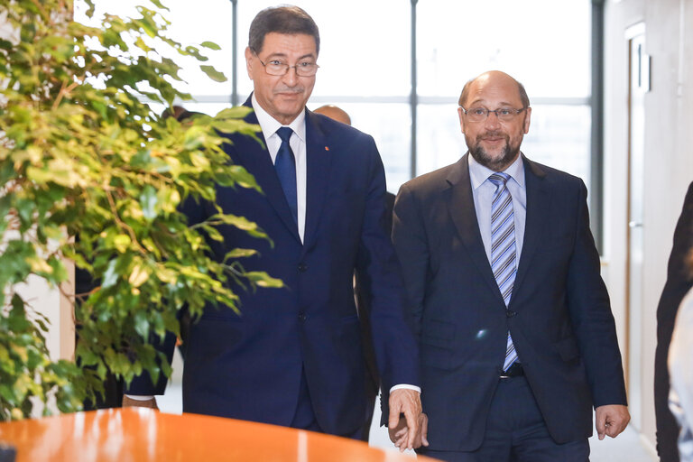 Martin SCHULZ - EP President meets with Habib ESSID, Prime Minister of Tunisia