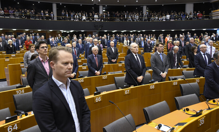 Fotografie 1: Plenary session  - Week 09 2018 in Brussels - Minute of Silence