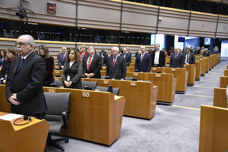 Billede 48: Plenary session  - Week 09 2018 in Brussels - Minute of Silence