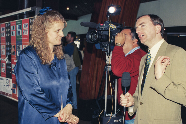 MEP Carole TONGUE meets journalist at the European Parliament in Strasbourg