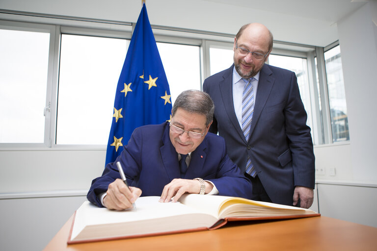 Fotogrāfija 14: Martin SCHULZ - EP President meets with Habib ESSID, Prime Minister of Tunisia