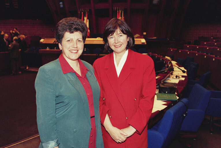 MEPs Pauline GREEN and Bernie MALONE  at the European Parliament