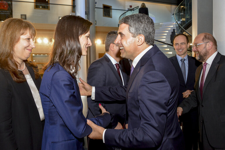 Photo 14 : Official visit of the President of Bulgaria to the European Parliament in Strasbourg - EP President welcomes President of Bulgaria