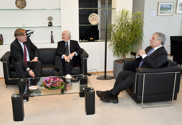 Suriet 1: Antonio TAJANI - EP President meets with Andreas PASTRANA, former Prime Minister of Colombia