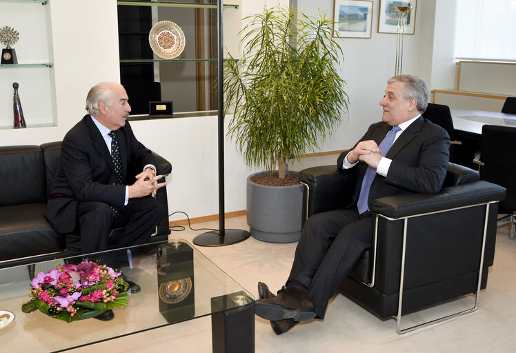 Antonio TAJANI - EP President meets with Andreas PASTRANA, former Prime Minister of Colombia