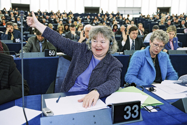 MEP Jean LAMBERT at the European Parliament in Strasbourg