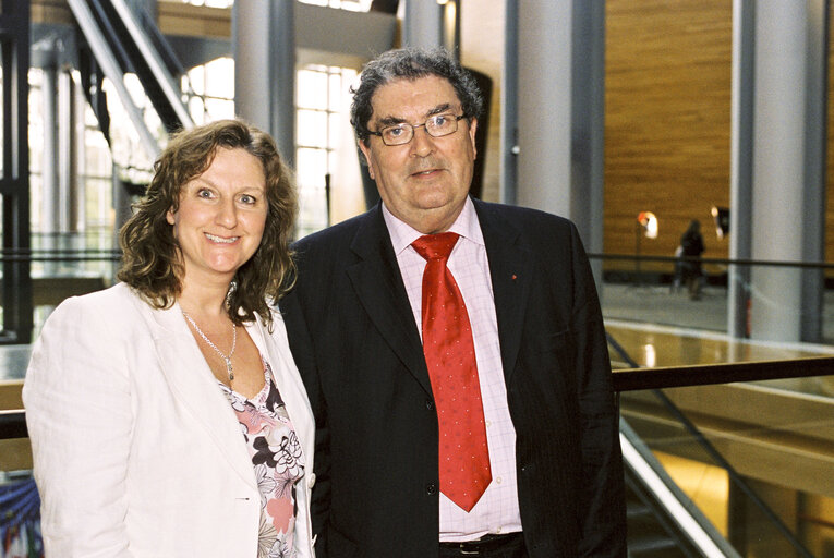 Portrait of Mep John HUME with other UK MEP's  at the European Parliament in Strasbourg