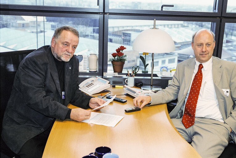 Foto 1: MEPs Freddy BLAK and Michael  SVANE in a meeting at the European Parliament in Strasbourg