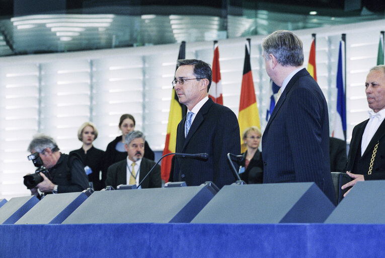 Foto 13: Plenary Session in Strasbourg with President of Colombia