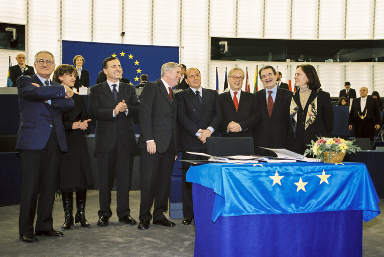 Fotografia 8: Signature of the Interinstitutional Agreement on better Law-Making at the European Parliament in Strasbourg