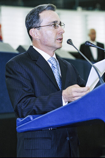 Foto 14: Plenary Session in Strasbourg with President of Colombia