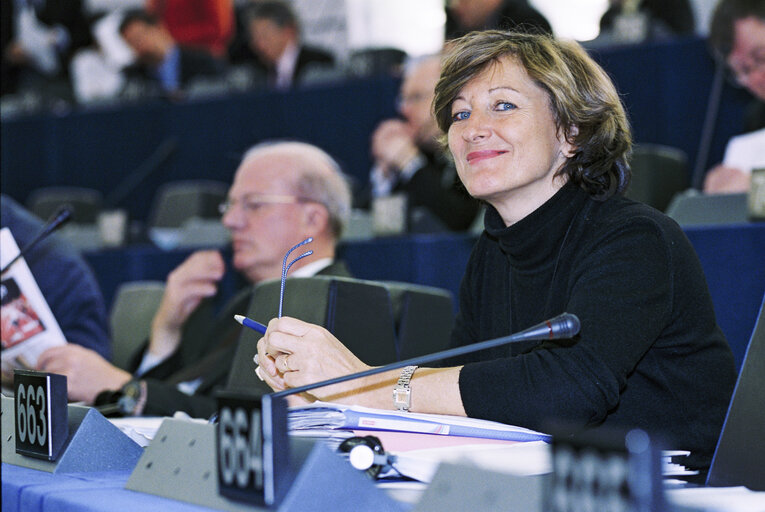 MEP Jacqueline ROUSSEAUX in Plenary Session at the European Parliament in Strasbourg