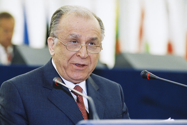 Nuotrauka 1: The President of Romania addresses the plenary session in Strasbourg