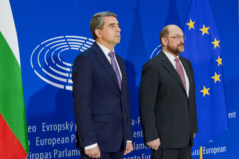 Photo 19 : Official visit of the President of Bulgaria to the European Parliament in Strasbourg - EP President welcomes President of Bulgaria