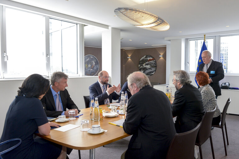 Martin SCHULZ - EP President meets with Can DUNDAR, Fatih AKIN, Osman OKKAN, Lale AKGUN