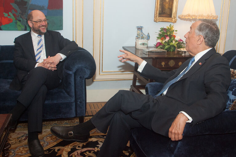 Official visit by Martin SCHULZ - EP President to Lisbon, Portugal. Meeting with President of Portugal