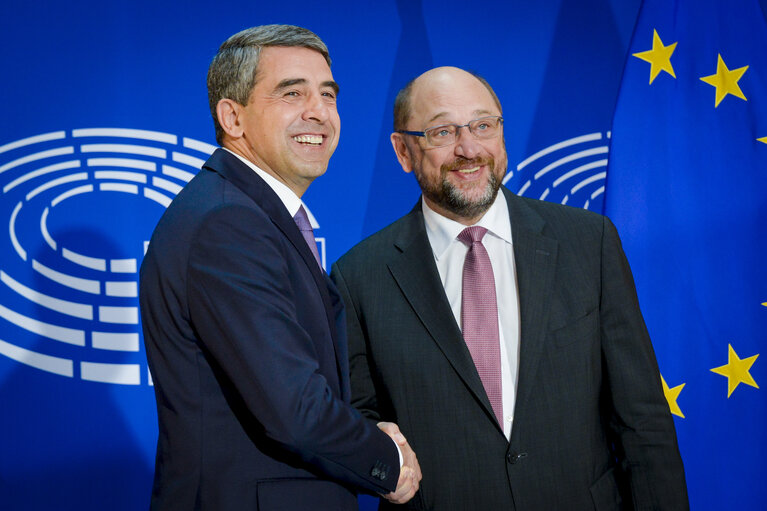 Photo 18 : Official visit of the President of Bulgaria to the European Parliament in Strasbourg - EP President welcomes President of Bulgaria