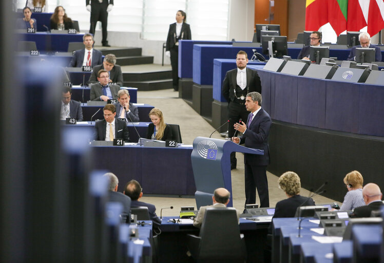 Fotó 22: Official visit of the President of Bulgaria to the European Parliament in Strasbourg. Formal address to the Plenary