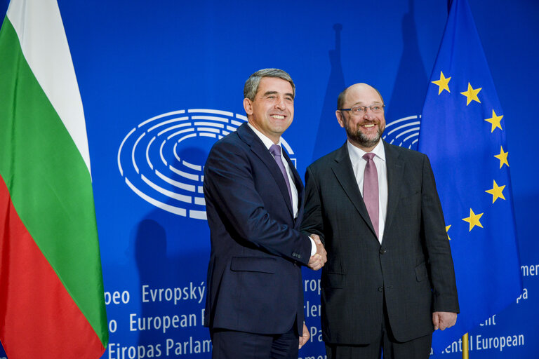 Photo 15 : Official visit of the President of Bulgaria to the European Parliament in Strasbourg - EP President welcomes President of Bulgaria