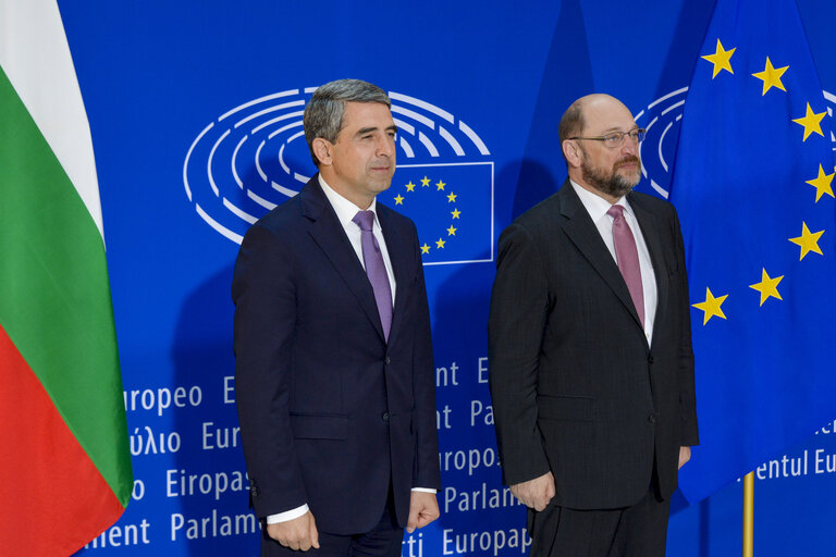 Photo 20 : Official visit of the President of Bulgaria to the European Parliament in Strasbourg - EP President welcomes President of Bulgaria