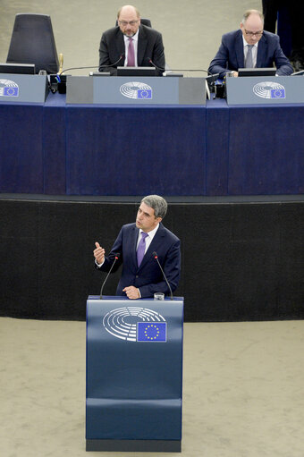 Valokuva 6: Official visit of the President of Bulgaria to the European Parliament in Strasbourg - Formal address to the Plenary