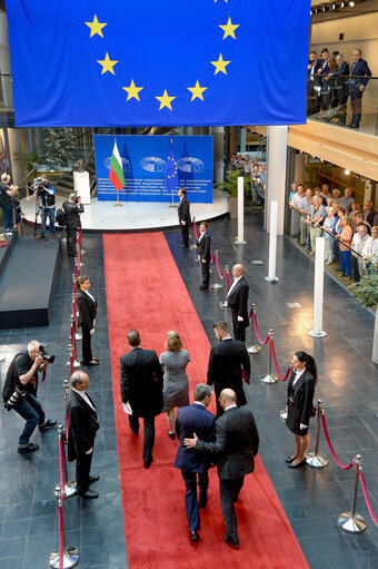 Photo 11 : Official visit of the President of Bulgaria to the European Parliament in Strasbourg - EP President welcomes President of Bulgaria