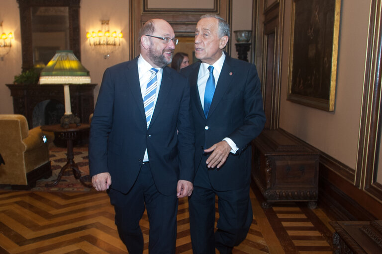 Zdjęcie 13: Official visit by Martin SCHULZ - EP President to Lisbon, Portugal. Meeting with President of Portugal