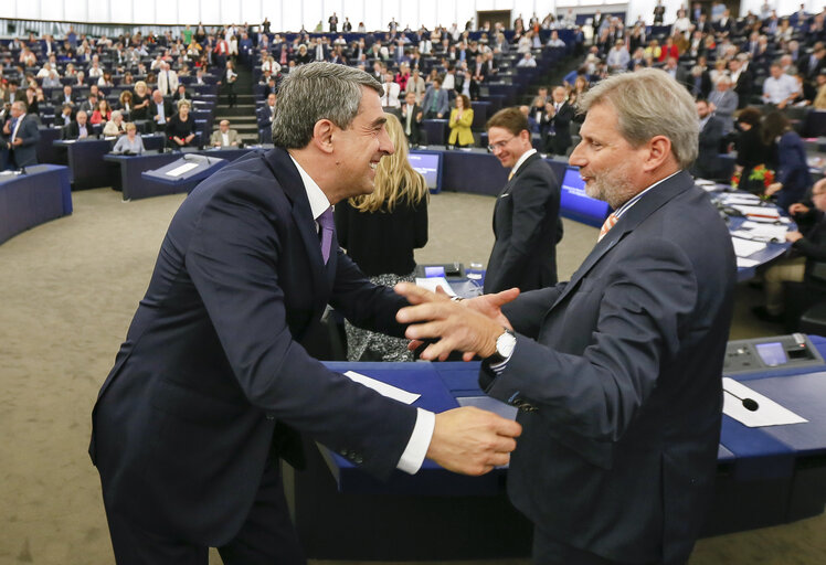 Fotó 14: Official visit of the President of Bulgaria to the European Parliament in Strasbourg. Formal address to the Plenary