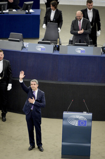 Fotó 2: Official visit of the President of Bulgaria to the European Parliament in Strasbourg - Formal address to the Plenary