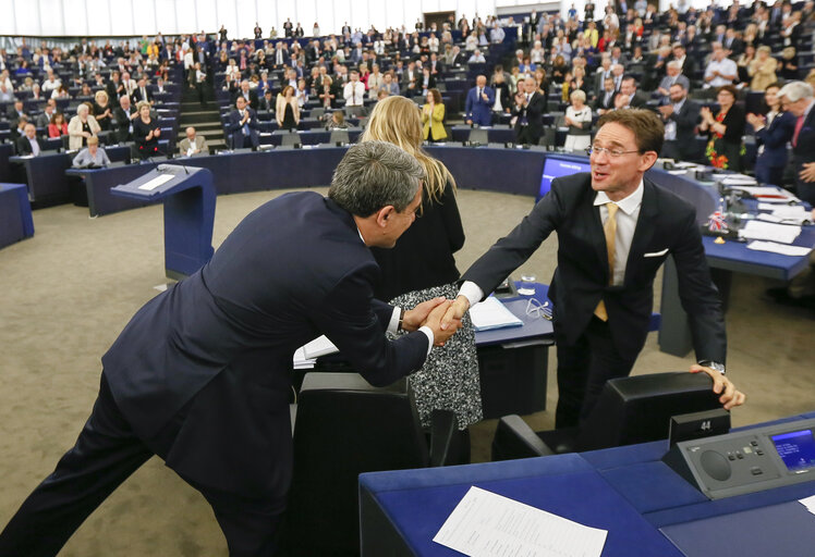 Fotó 13: Official visit of the President of Bulgaria to the European Parliament in Strasbourg. Formal address to the Plenary