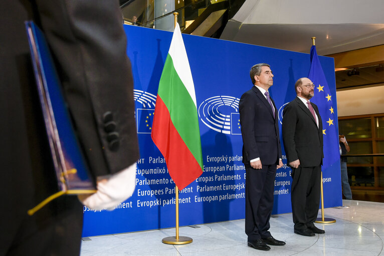 Photo 4 : Official visit of the President of Bulgaria to the European Parliament in Strasbourg - EP President welcomes President of Bulgaria