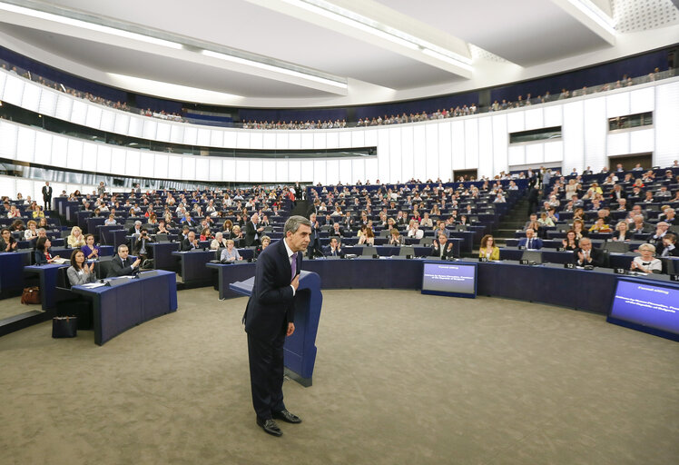 Valokuva 15: Official visit of the President of Bulgaria to the European Parliament in Strasbourg. Formal address to the Plenary