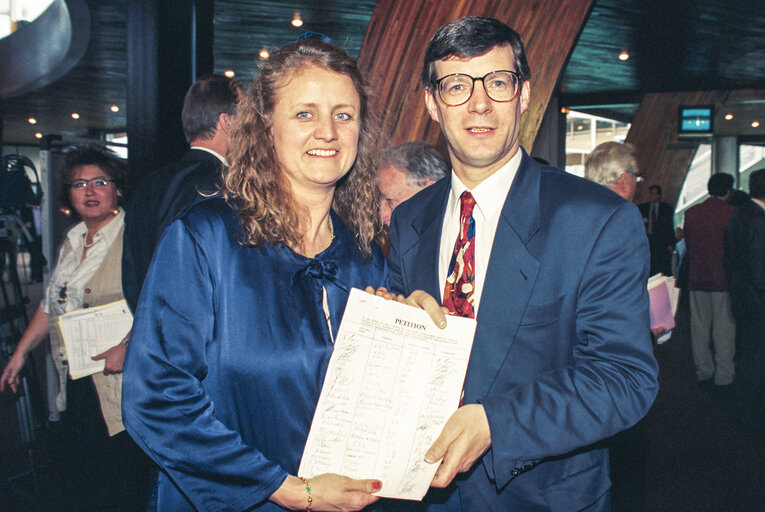 MEPs Carole TONGUE and David MARTIN at the European Parliament in Strasbourg