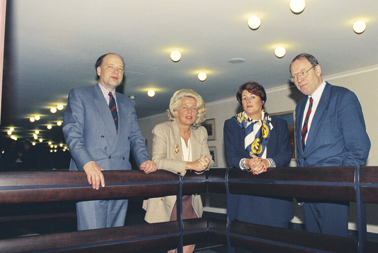 Fotagrafa 1: MEPs Bartho PRONK, Karla PEIJS, Ria OOMEN RUITJEN and Jan SONNEVELD at the European Parliament in Strasbourg