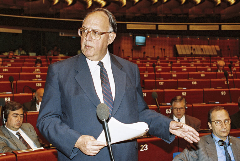 Suriet 3: Greek Minister Theodoros PANGALOS in Plenary Session in Strasbourg