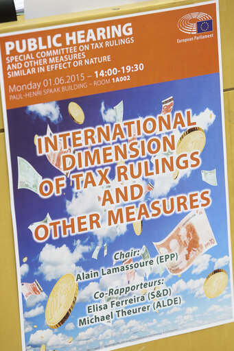 Φωτογραφία 20: Special committee on tax rulings and other measures similar in effect or nature - Public hearing : International Dimension of Tax Rulings and other measures