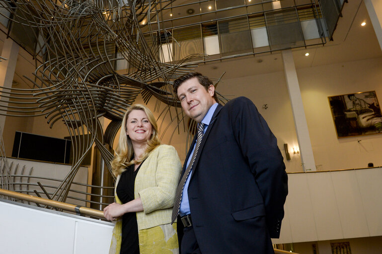 Photo 8 : MEPs Emma McCLARKIN and Andrew LEWER in Brussels