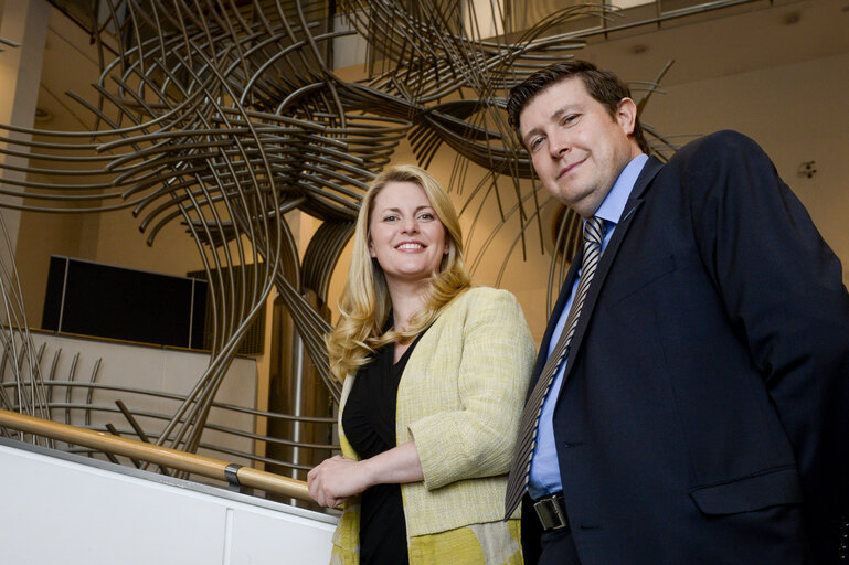 Photo 9 : MEPs Emma McCLARKIN and Andrew LEWER in Brussels