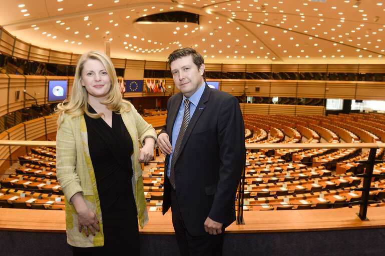 Photo 13 : MEPs Emma McCLARKIN and Andrew LEWER in Brussels