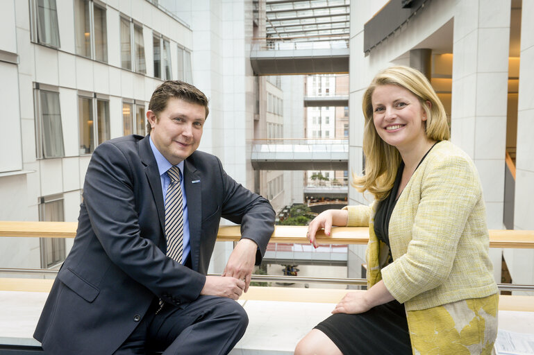 Photo 2 : MEPs Emma McCLARKIN and Andrew LEWER in Brussels